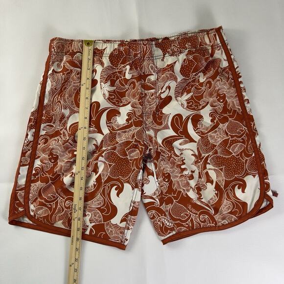 American Eagle Swim Trunks Men’s Brown Pattern Board Shorts Tropical Beach Sz.M - Picture 8 of 9